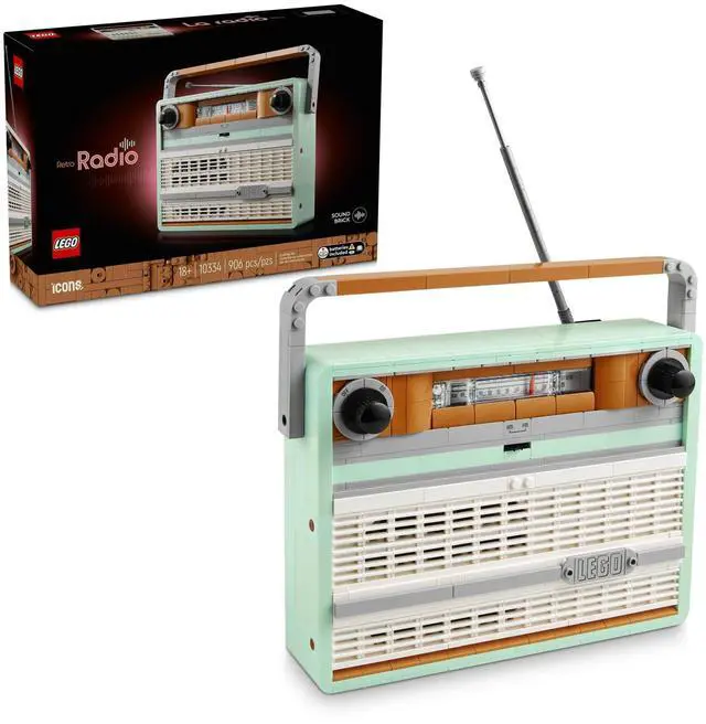 Main image of LEGO Icons Retro Radio Building Set for Adults - Home Decor for Bedroom or Desk for Vintage Aesthetic with Sound Effects & Smart Phone Integration - Birthday Gifts for Men & Women - 10334