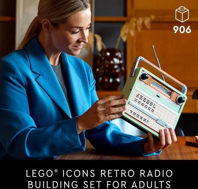 Alt view image 2 of 3 - LEGO Icons Retro Radio Building Set for Adults - Home Decor for Bedroom or Desk for Vintage Aesthetic with Sound Effects & Smart Phone Integration - Birthday Gifts for Men & Women - 10334