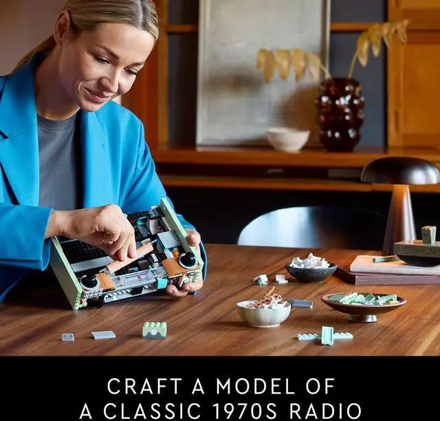 Alt view image 3 of 3 - LEGO Icons Retro Radio Building Set for Adults - Home Decor for Bedroom or Desk for Vintage Aesthetic with Sound Effects & Smart Phone Integration - Birthday Gifts for Men & Women - 10334