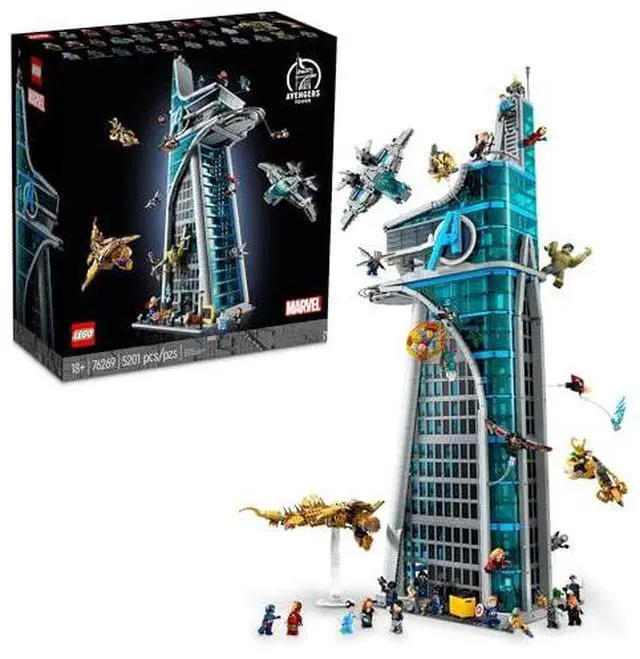 Main image of LEGO Marvel Avengers Tower Building Kit, Detailed Recreation of The Iconic HQ Featuring Classic Movie Scenes, 31 Figures and Authentic Accessories, Gift for Marvel Fans and Model-Makers, 76269