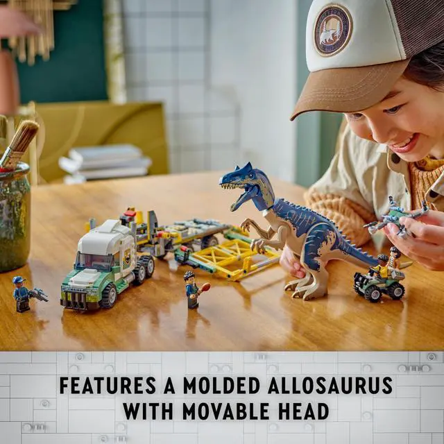 Alt view image 3 of 3 - LEGO Jurassic World Dinosaur Missions: Allosaurus Transport Truck Toy, Fun Gift Idea for Kids with Kenji, Darius and Yaz Minifigures, Jurassic World Dinosaur Toy for Boys and Girls Ages 8 and Up 76966