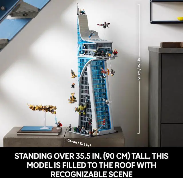 Alt view image 4 of 4 - LEGO Marvel Avengers Tower Building Kit, Detailed Recreation of The Iconic HQ Featuring Classic Movie Scenes, 31 Figures and Authentic Accessories, Gift for Marvel Fans and Model-Makers, 76269