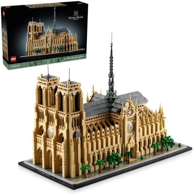 Alt view image 2 of 4 - LEGO Architecture Notre-Dame de Paris Replica, Architectural Model Kit, Collectible Building Set for Adults, Build and Display Souvenir, Gift Idea for Lovers of History, Travel and Art, 21061