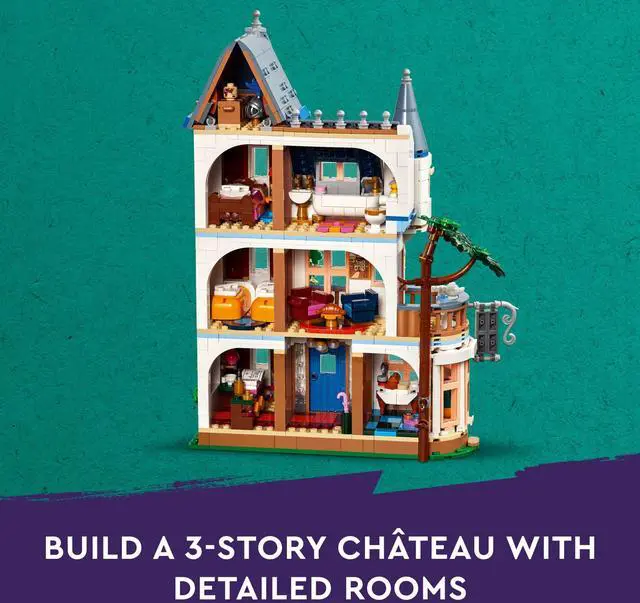 Alt view image 4 of 4 - LEGO Friends Castle Bed and Breakfast Hotel Playset for Kids Ages 12 and Up, with 4 Mini Dolls, a Dog Toy Figure and Accessories, Castle Toy Gift Idea for Girls, Boys and Teens, 42638