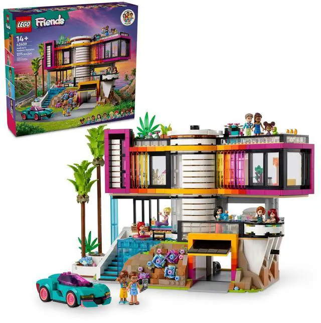 Alt view image 2 of 4 - LEGO Friends Andrea's Modern Mansion Doll House - 4 Story Toy House Building Toy Set for Kids, Girls and Boys, Ages 14+ - Includes 11 Characters - Gift Idea for Birthdays & Holidays - 42639
