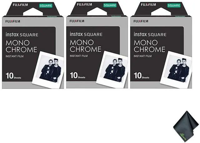 Main image of Pack of 3 FUJIFILM INSTAX SQUARE Monochrome Instant Film (10 Exposures)
