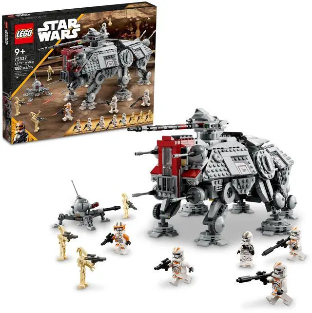 Main image of LEGO Star Wars at-TE Walker 75337 Poseable Toy, Revenge of The Sith Set, Gift for Kids with 3 212th Clone Troopers, Dwarf Spider & Battle Droid Figures