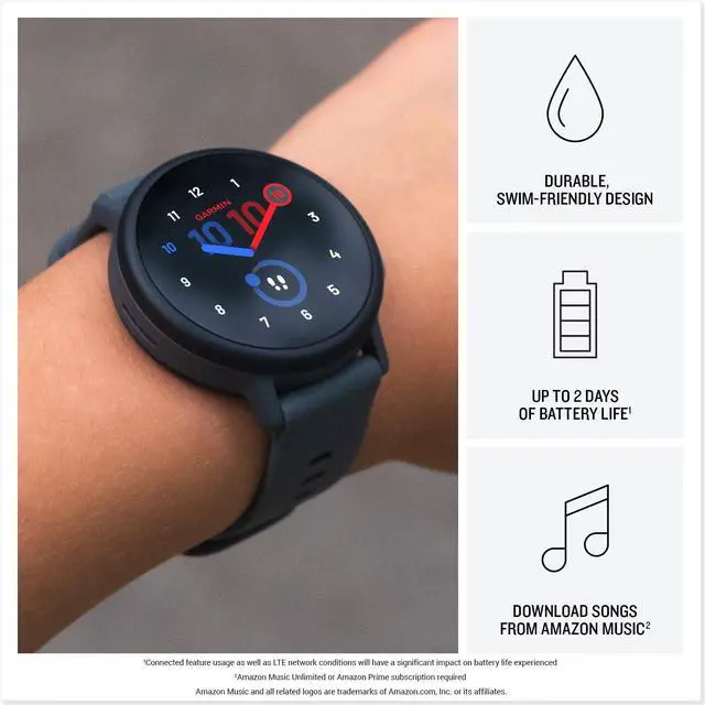 Alt view image 3 of 3 - Garmin Bounce 2, Kids Smartwatch with Calling, Messaging and Location Tracking Features, Slate Gray