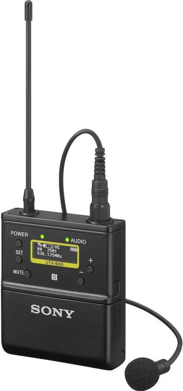 Alt view image 3 of 4 - Sony UTX-B40 Bodypack Transmitter with Omni Lavalier Mic, 25UC: 536 to 608MHz