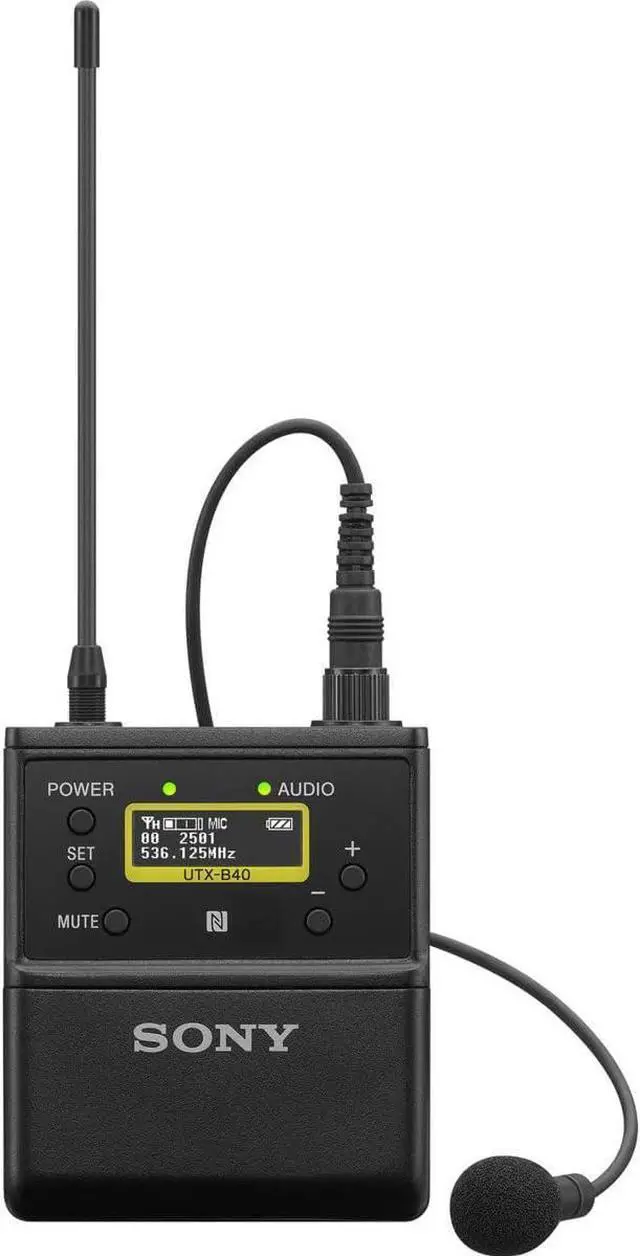 Alt view image 4 of 4 - Sony UTX-B40 Bodypack Transmitter with Omni Lavalier Mic, 25UC: 536 to 608MHz