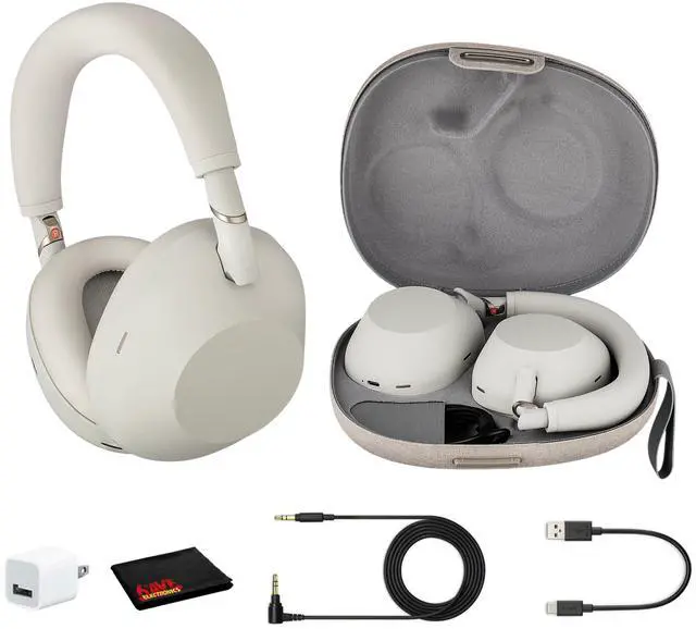 Main image of Sony WH-1000XM6 Wireless Noise Canceling Overhead Headphones (Silver) - Bundle