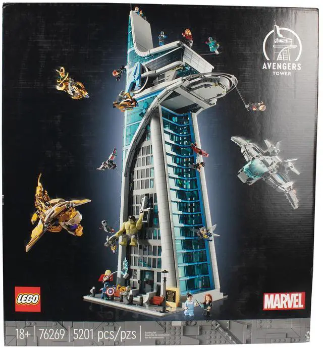 Main image of LEGO Marvel Avengers Tower Building Kit, Detailed Recreation of The Iconic HQ Featuring Classic Movie Scenes, 31 Figures and Authentic Accessories, Gift for Marvel Fans and Model-Makers, 76269