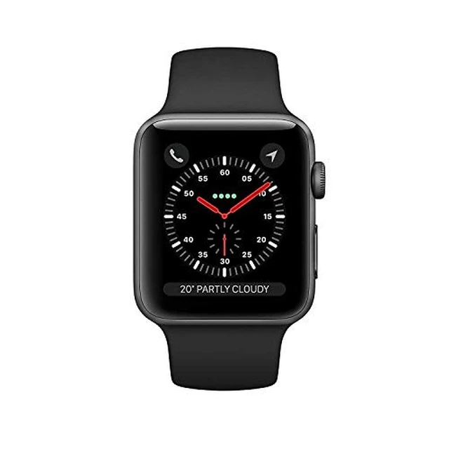 Alt view image 4 of 4 - Apple Watch Series 3 (GPS), 38mm Space Gray Aluminum Case with Black Sport Band - MQKV2LL/A (Renewed)