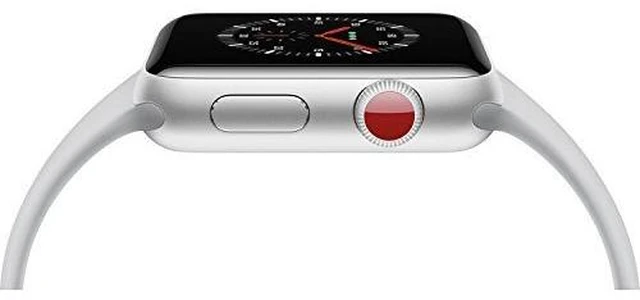 Alt view image 3 of 4 - Apple Watch Series 3 - GPS+Cellular - Silver Aluminum Case with Fog Sport Band - 42mm (Renewed)