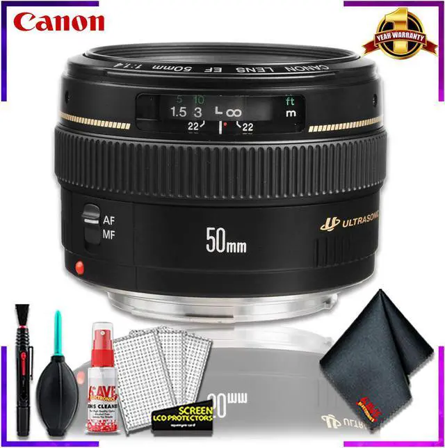 Main image of Canon EF 50 1.4 USM 58MM Lens (International Model) + Cleaning Kit