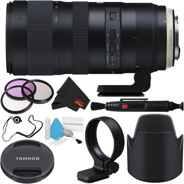 Main image of 6Ave Tamron SP 70-200mm f/2.8 Di VC USD G2 Lens for Canon EF (International Model) + 77mm 3 Piece Filter Kit + Deluxe Cl