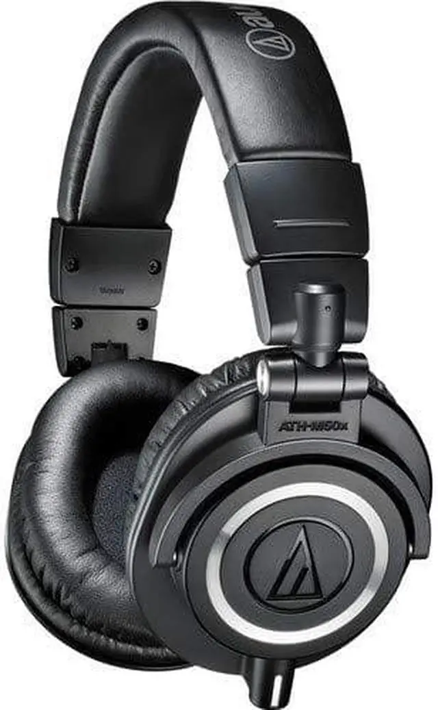 Alt view image 11 of 12 - Audio-Technica ATH-M50x Professional Studio Monitor Headphones (Black) with Carrying Case, 6Ave Cleaning Kit and 1-Year
