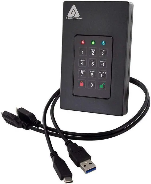 Alt view image 9 of 20 - Apricorn Aegis Fortress 5 TB Hard Drive External USB 3.0 AFL35TB
