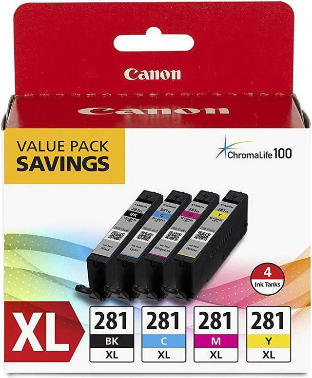 Alt view image 5 of 17 - Canon CLI-281 XL High Yield Ink Cartridge - Combo Pack - Black/Cyan/Magenta/Yellow