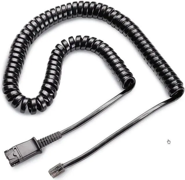 Alt view image 2 of 2 - Plantronics 13ft U10P Headset RJ-11 Coiled Cable 38232-01