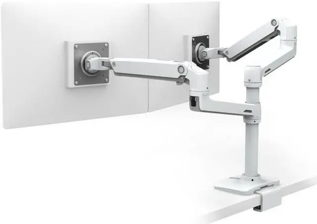 Alt view image 2 of 6 - Ergotron 45-502-216 Lx Dual Stacking Arm - Desk Mount For 2 Lcd Displays - Aluminum, Steel - White - Screen Size: Up To 24 Inch