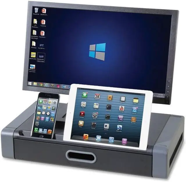 Alt view image 13 of 20 - KANTEK Monitor Riser, 19 X 11 X 4, Black