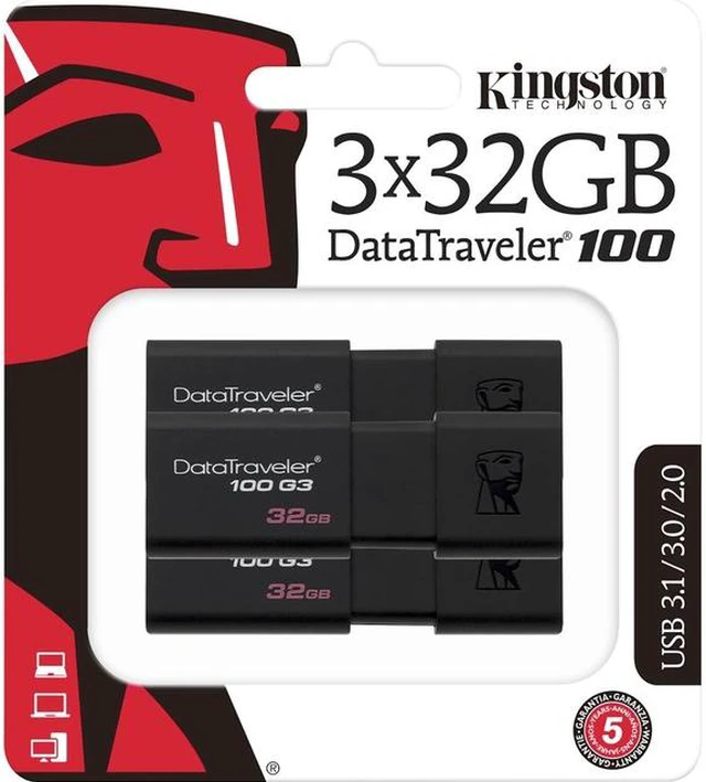 Alt view image 7 of 9 - Kingston DataTraveler 100 G3 USB Flash Drive DT100G332GB3P