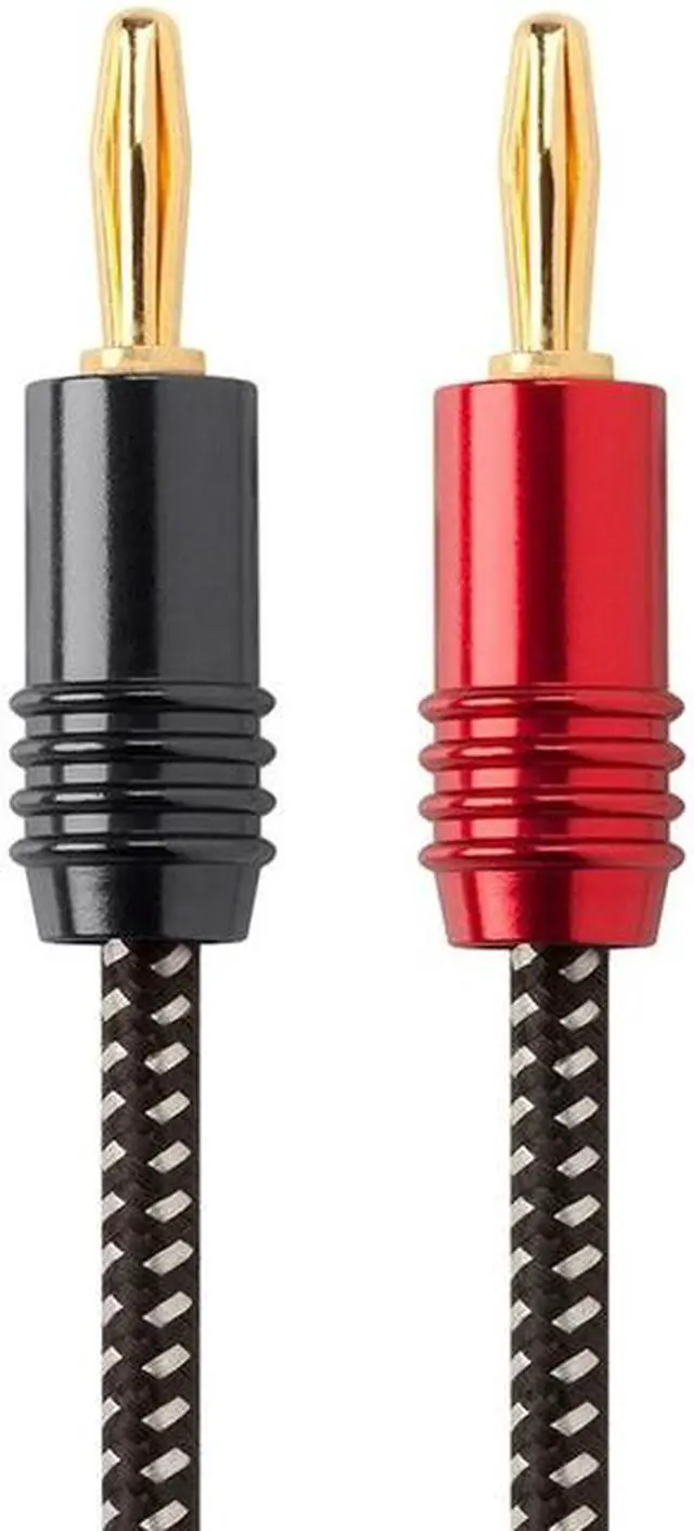 Alt view image 6 of 9 - Monoprice Speaker Wire, Braided with Banana Plugs, 2-Conductor, 14AWG, 3ft