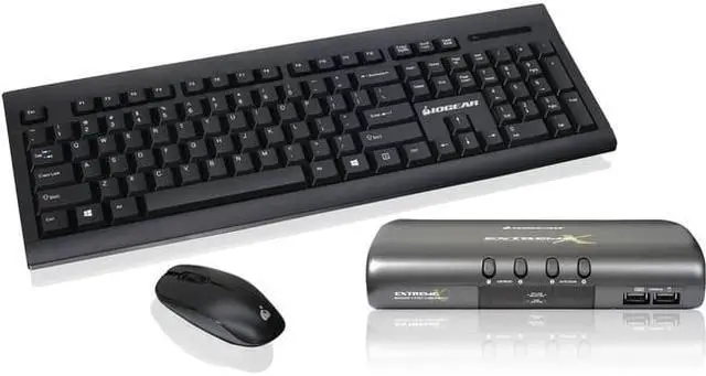 Alt view image 5 of 6 - IOGEAR GCS1734-KM1 4-Port MiniView™ Extreme Multimedia KVMP Switch w/Cables