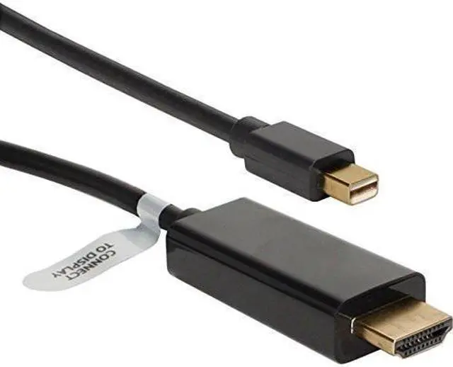 Alt view image 3 of 7 - QVS MDPH-06BK 6Ft Mini Dispport/Thunderbolt To Hdmi Digital Video Black Cable