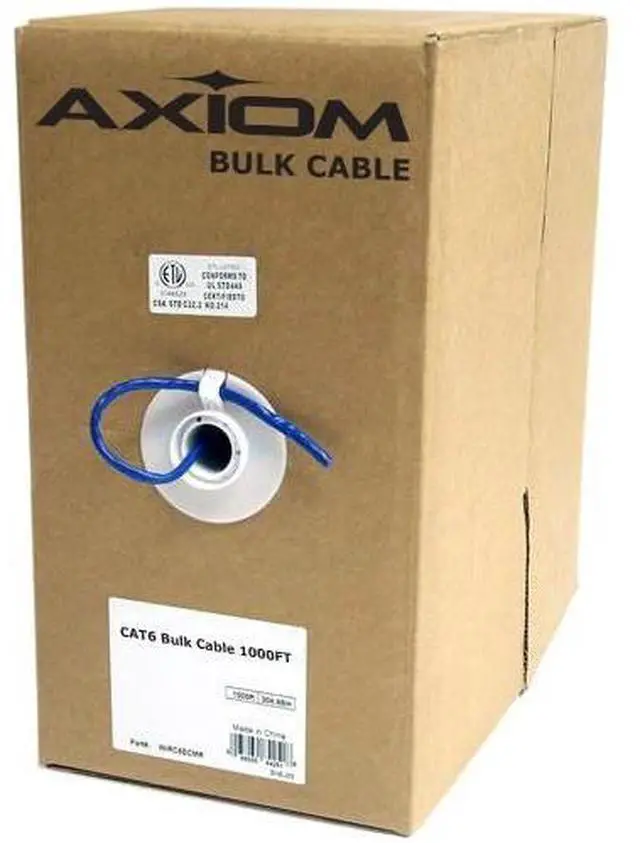 Main image of AXIOM CAT5E 24AWG 4-PAIR SOLID CONDUCTOR 350MHZ BULK CABLE SPOOL 1000FT (BLUE)