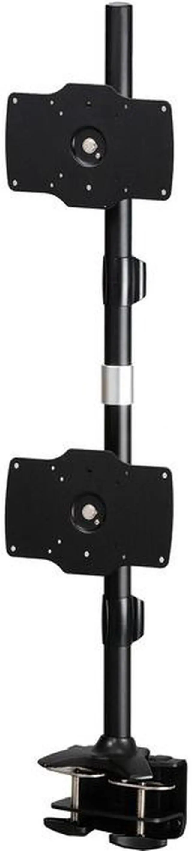 Alt view image 2 of 7 - Amer Dual Vertical Monitor Clamp. Supports up to two 32" monitors weighing up to 26.5 lbs each. 200×100 / 100×100 / 75x75mm. Also ideal for 26, 27, 28, 29, 30 and 32 inch monitors.