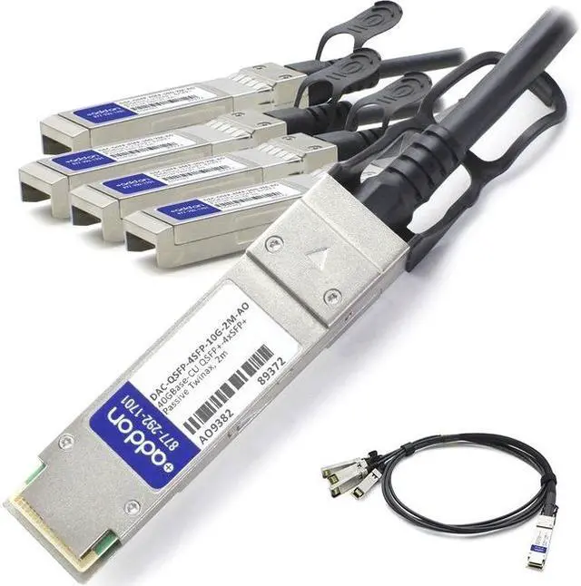 Main image of AddOn DAC-QSFP-4SFP-10G-2M-AO 6.60 ft. QSFP+/SFP+ Network Cable