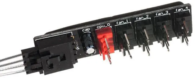 Alt view image 2 of 2 - 4-Pin PWM Power Distribution PCB 5-Way Block Fan Hub Power Splitter (CAB381)