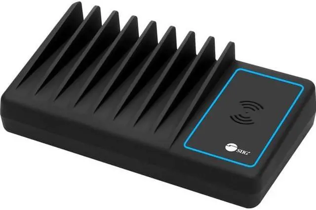 Alt view image 2 of 14 - SIIG 10-Port USB-A/C & Wireless Charging Station With Ambient Light Deck