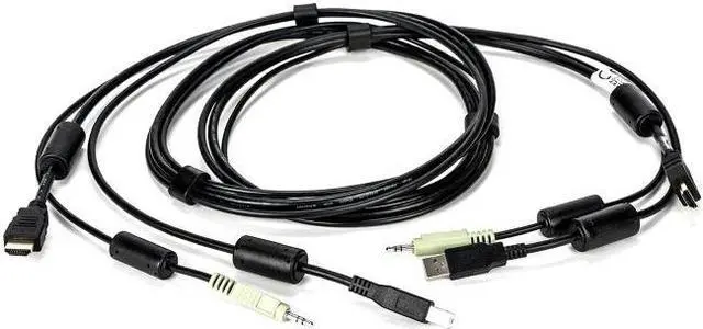 Alt view image 5 of 9 - Avocent 6 ft. USB keyboard, mouse & DisplayPort video cable with speakers - Used with SC940D-001 CBL0110