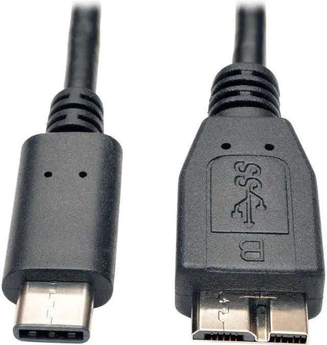 Alt view image 3 of 12 - Tripp Lite U426003 3 ft. Black USB 3.1 Gen 1 (5 Gbps) Cable, USB Type-C (USB-C) to Micro-B