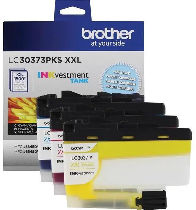 Alt view image 2 of 20 - Brother LC30373PKS INKvestment Tank Super High Yield 3 Pack of Color Ink (C/M/Y) Cyan/Magenta/Yellow
