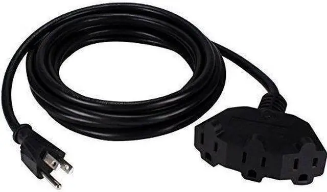 Alt view image 4 of 12 - QVS PP-ADPT3-10 10Ft Three Angle Outlet 3-Prong Power Extension Cord