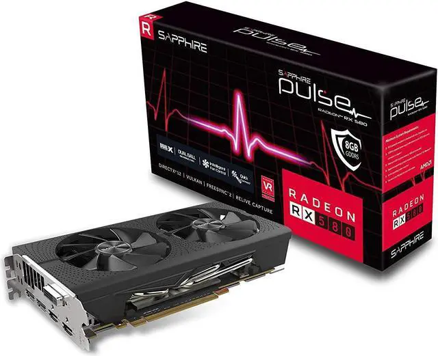 Alt view image 14 of 14 - Sapphire 11265-05-20G Radeon PULSE RX 580 8GB GDDR5 DUAL HDMI / DVI-D / DUAL DP OC Graphic Cards