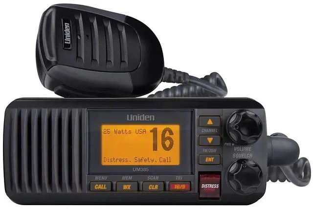Alt view image 13 of 13 - UNIDEN - UM385BK 25 WATT FIXED MOUNT CLASS D SUBMERSIBLE VHF MARINE RADIO WITH 4 DIGIT & "B" CHANNELS -BLACK