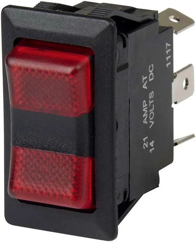 Alt view image 8 of 8 - BEP SPDT Rocker Switch - 2-LEDs - 12V/24V - ON/OFF/ON