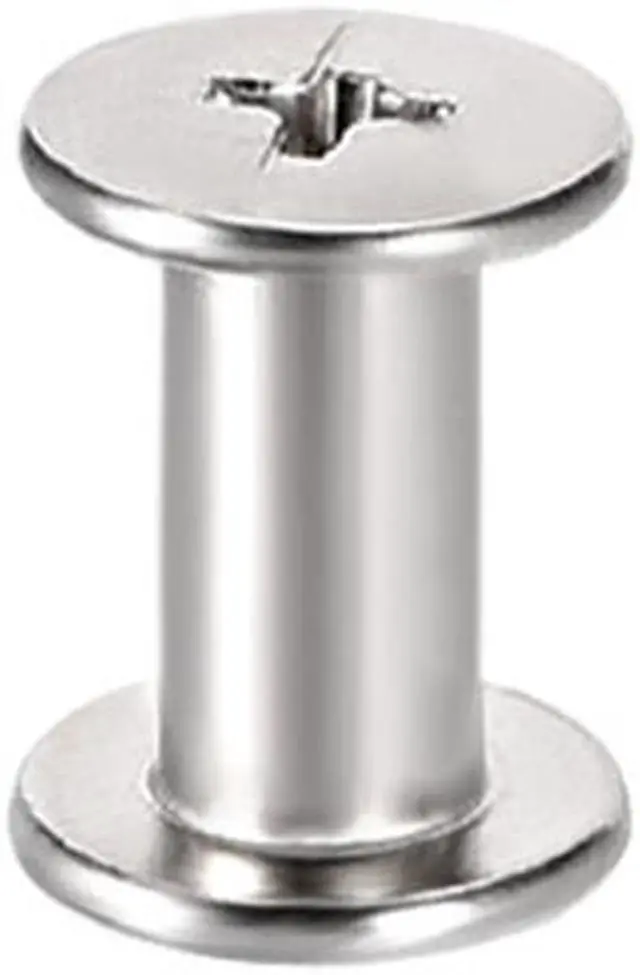 Main image of M4x8mm Round Cross Head Screw Post Binding Leather Fastener, Nickel Plated, 25 Sets