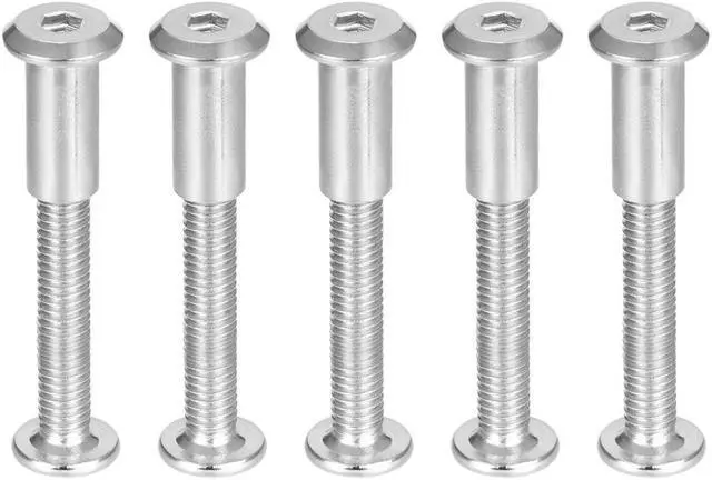 Main image of Hex Socket Screw Post Binding Screws Leather Fastener, M6x40mm, Stainless Steel, 5 Sets