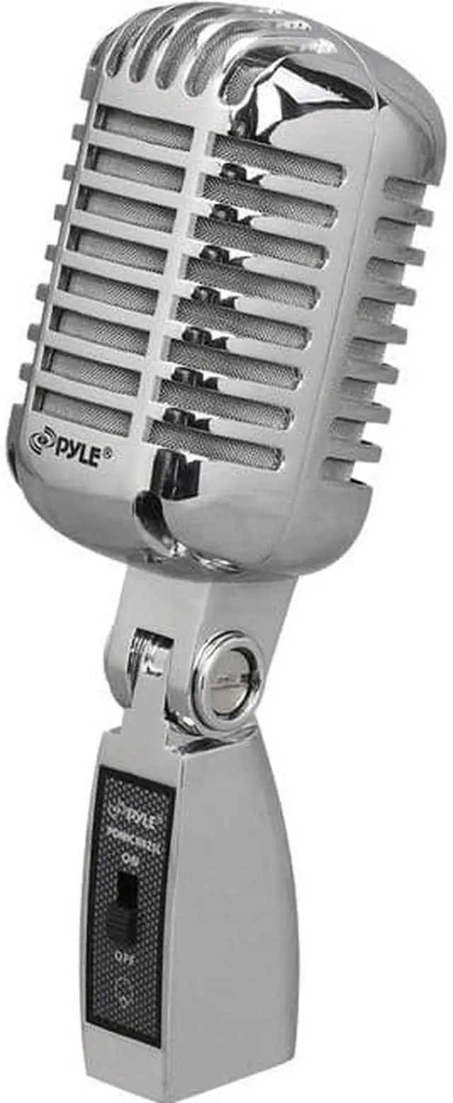 Alt view image 10 of 19 - PylePro - Classic Retro Vintage Style Dynamic Vocal Microphone with 16ft XLR Cable (Silver)
