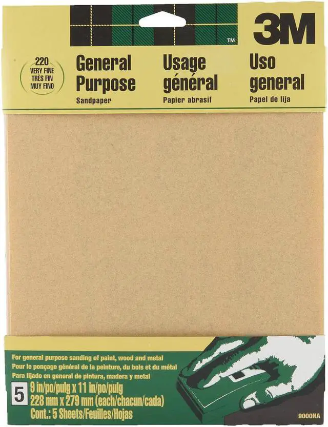 Alt view image 3 of 3 - 3m 9in. X 11in. Extra Fine Paint, Wood, Metal Sandpaper Sheets 9000NA