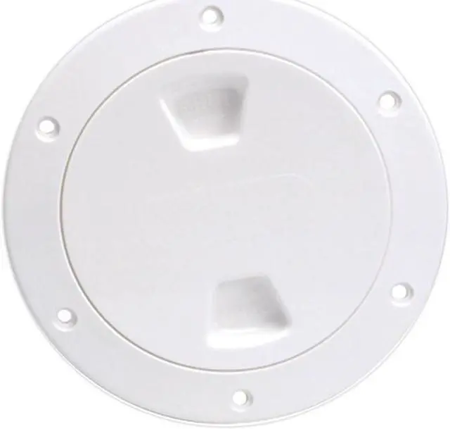 Alt view image 7 of 7 - Beckson 4" Smooth Center Screw-Out Deck Plate - White