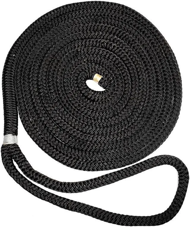 Main image of New England Ropes 3/8" X 15' Nylon Double Braid Dock Line - Black