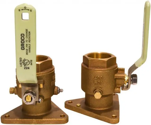 Alt view image 4 of 4 - GROCO 3/4" Bronze Tri-Flanged Ball Valve/Seacock