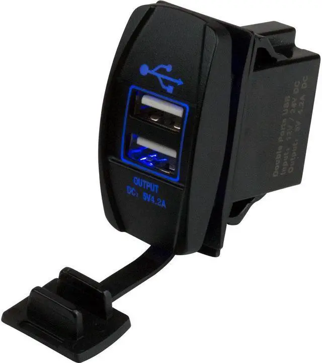 Alt view image 6 of 7 - Sea-Dog Dual USB Rocker Switch Style Power Socket